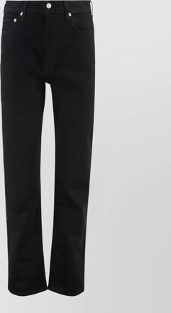 A Gold E denim high-rise straight-leg jeans