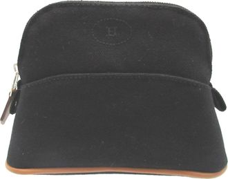 Herm&egrave;s Black Cotton Pouch (Pre-Owned)