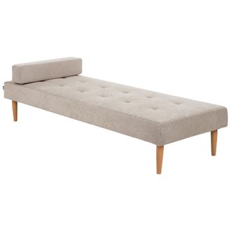 Beliani Chaise Longue Moderno Minimalista Div&aacute;n Camilla Tela Beige Niort