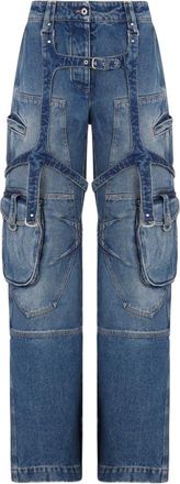 Off-white Vintage Blue Cotton Cargo Over Pants