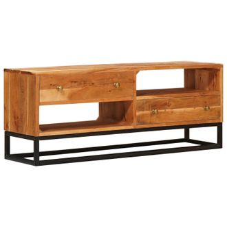 vidaXL Mueble De Tv Natural 110 X 30 X 44 Cm Madera De Acacia S&oacute;lida Vidaxl