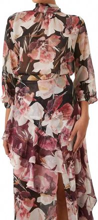Misa Lulu Top In Flora Tropical Black
