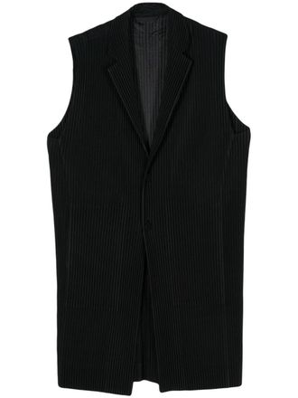 Homme Pliss&eacute; Issey Miyake Tailored Pleats 1 vest - men - Polyester/Polyester - 1 - Black
