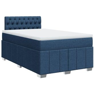 vidaXL Vidaxl - Cama Box Spring Con Colch&oacute;n Tela Azul 120x200 Cm