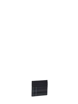 Burberry Burberry Check Coated Canvas Card Case - Black