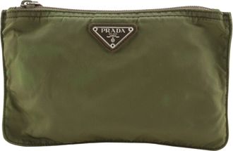 Prada Khaki Nylon Pouch (Pre-Owned)