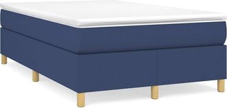 vidaXL Cama Box Spring Con Colch&oacute;n Tela Azul 120x190 Cm Vidaxl