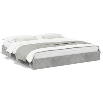 Berkfield Home Bed Frame w/Drawers Frame Concrete Grey 180x200 cm Super King