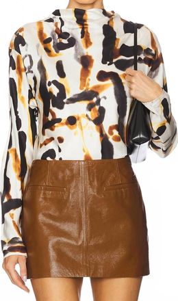 A.L.C. Georgia Long Sleeve Top In Black & Camel