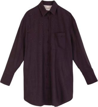 Alysi Bordeaux Shirts voor Stijlvolle Look - Dames - Overhemden - Rood - M - Overhemden