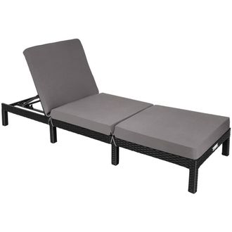 TecTake Sun Lounger Sofia in Black | Size: 1 Seater