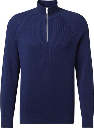 Brunello Cucinelli ZIP TURTLENECK SWEATER Size: 50, colour: BLUE