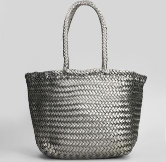 Dragon Diffusion Grace Basket Small Tote In Gunmetal Leather