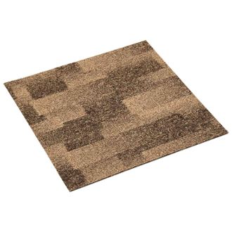 vidaXL Alfombra Para El Suelo 20 Pcs Marr&oacute;n 50 X 50 Cm Pp Vidaxl