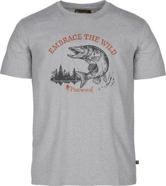 Pinewood Fishing T-Shirt T-Shirt f&uuml;r Herren | grau