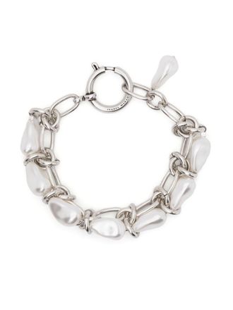 Isabel Marant Rain Drop pearl-embellished bracelet - women - Brass/glass - One Size - White