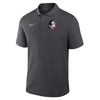 Nike Florida State Primetime Victory Primary Logo Nike Mens Dri-FIT College Polo in Grey | 035806FFTN-KJH