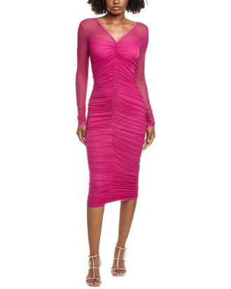 La Petite Robe Di Chiara Boni Amonia Ruched Mesh Midi Dress