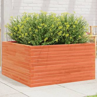 vidaXL Jardinera De Madera Maciza Pino Marr&oacute;n Cera 90x90x46 Cm Vidaxl