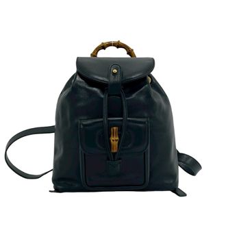 Gucci Black Leather Bamboo Backpack (Pre-Owned)