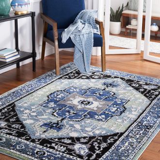 Safavieh Vintage Hamadan Machine Made Area Rug, Blue / Light Green Traditional Style Easy Care