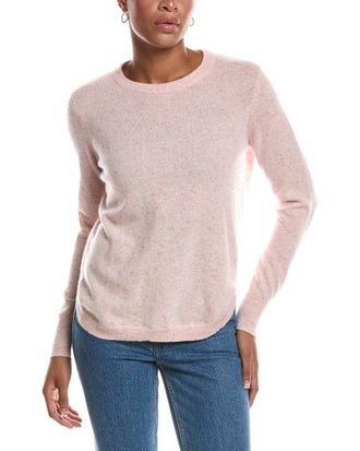 Autumn Cashmere Solid Shirttail Crewneck Cashmere Sweater