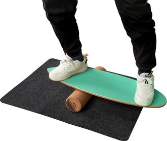 Costway Costway - Balance Board In Legno, Tavola Di Equilibrio Con Rullo E Tappetino Per Allenamento Skateboard Hockey Snowboard Surfing, Per Esercizi Equilib