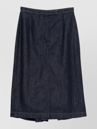 Dries Van Noten midi skirt pleated back pockets silk blend