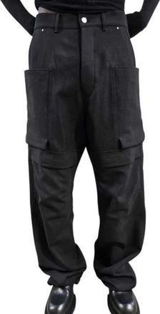 Rick Owens Broeken, Heren, Zwart, W33, Wol, Stefan Cargo