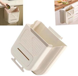 OEM Cubo De Basura, Cubo De Basura De Cocina, Cubo De Basura Plegable, Cubo De Basura De Pared, Armario, Caravana, Coche Y Camping (7l, Blanco Crema)