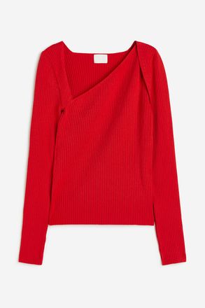 H&M Pullover mit asymmetrischem Ausschnitt - Rot