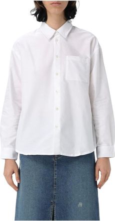 A.P.C. A.p.c., Dames, Blouses & Shirts, Wit, Maat: XS Denim