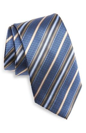 Nordstrom Stripe Jacquard Silk Tie in Navy at Nordstrom