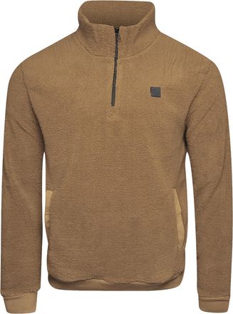 Soul Star Mens Fleece Jacket 1/4 Zip High Neck 100% Polyester Long Sleeve Jackets for Men, Brown Colour, size- 2XL