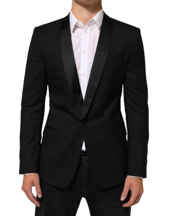 Dolce & Gabbana Black MARTINI 1 Button Suit Jacket Mens Blazer