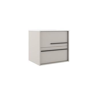 Saniclass Prime Essential Wastafelonderkast - 60x55x46cm - 2 lades - Standaard greep - MDF - mat cotton (beige)