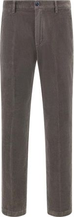 Boggi Milano Broeken, Heren, Grijs, W34, Katoen, Corduroy Stretch Broek