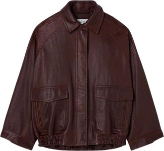R&oacute;he Chaqueta Aviador de Piel Graneada - Jackets - Mujer - Marr&oacute;n - S