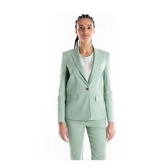 Pinko Blazers, female, Green, Size: S Single-breasted One-button Jacket
