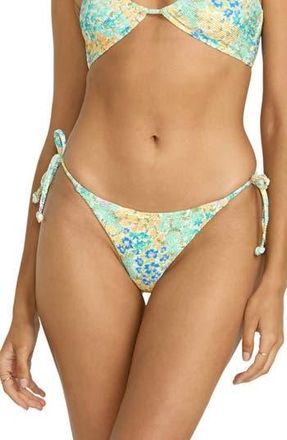 Billabong Morning Swell Tanga Side Tie Bikini Bottoms in Turquoise Multi at Nordstrom Rack, Size X-Small