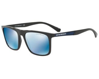Emporio Armani Dark Blue Mirror Square Mens Sunglasses EA4097 501755 56
