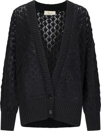 Blumarine Cardigan traforato con bottoni - Nero