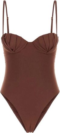 AMOTEA Serena Badpak - Dames - Badpakken - Bruin - XS - Nylon - Badmode