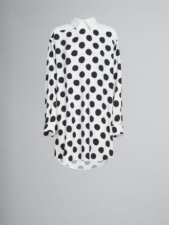 Marni Womens White Polka Dot Shirt Dress, Size 10