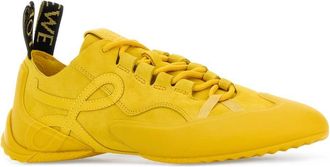 Loewe Womens Yellow Suede Grip Sneakers Sunshine