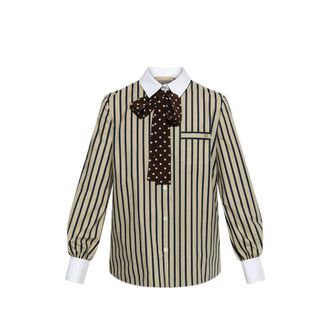 Valentino Striped Bow-detail Shirt