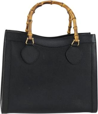 Gucci Pre-owned Handbags, female, Black, Size: ONE SIZE Pre-owned Leather Handbag