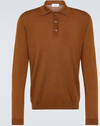 Lardini Wool, silk, and cashmere polo sweater