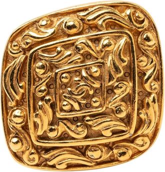 Chanel Pre-owned Jewellery, female, Yellow, Size: ONE SIZE Pre-owned Vintage Ornament Brooch