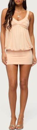 Edikted Adrey Sleeveless Bubble Minidress in Orange at Nordstrom, Size X-Large